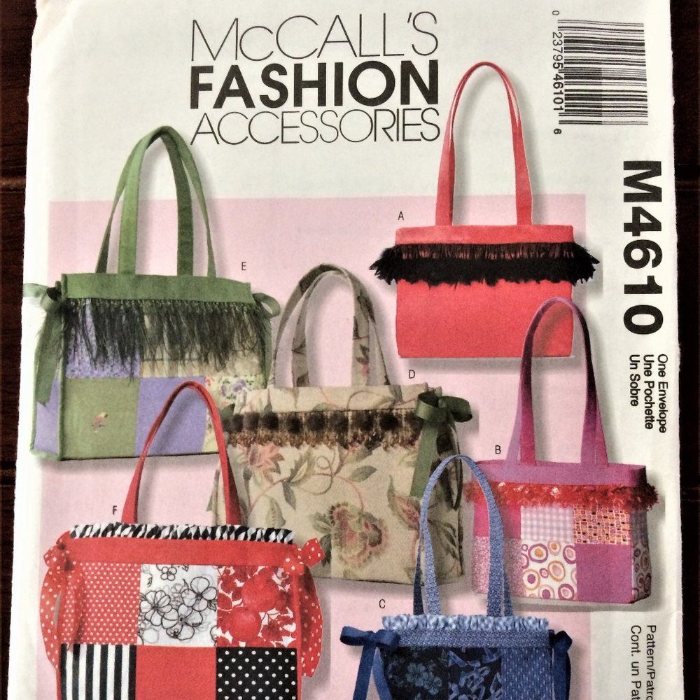 Uncut McCall's Pattern #M4610 Misses Totes in 2 Sizes